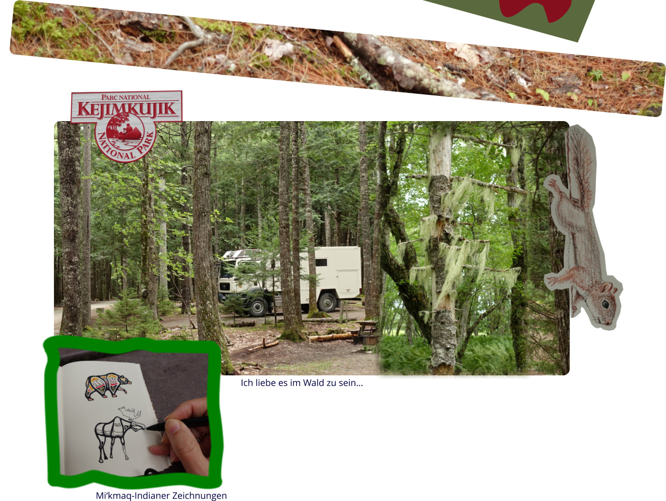 Ich liebe es im Wald zu sein… Mi‘kmaq-Indianer Zeichnungen
